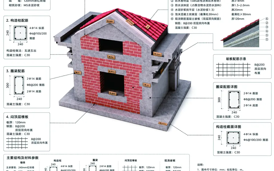 乡墅帮现浇屋面施工工艺客户工艺图